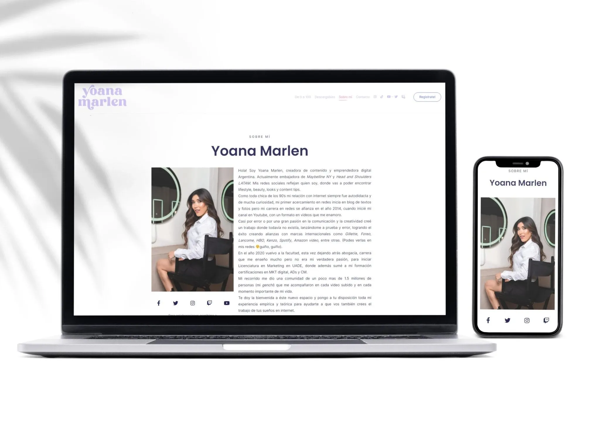 Sitio web con cursos online y descargables / Yoana Marlen — imagen 2