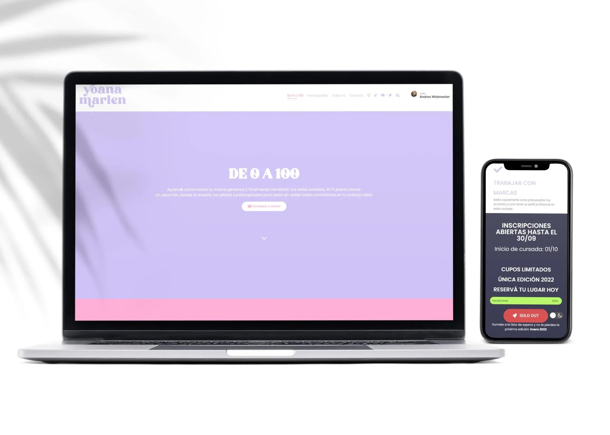 Sitio web con cursos online y descargables / Yoana Marlen — imagen 4