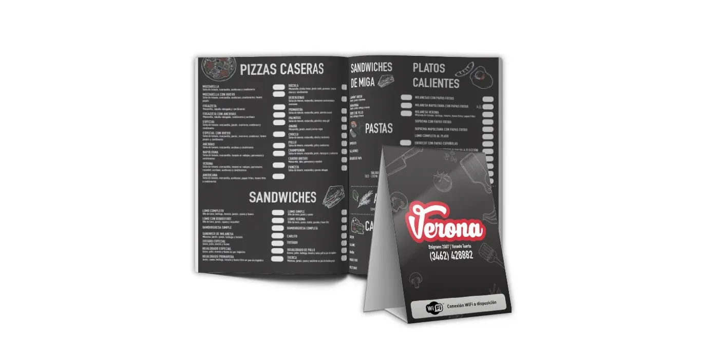 Menú restaurant + centro de mesa / Verona